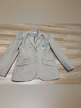 Light Beige Tailored Blazer with Crest Patch